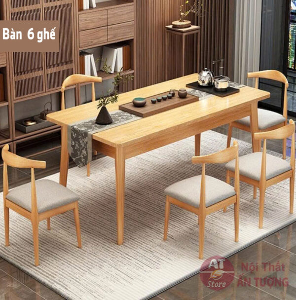 Bàn ghế phòng ăn cơm gia đình đẹp rẻ - 4 ghế - 6 ghế AT3618 tại Nội Thất Ấn Tượng