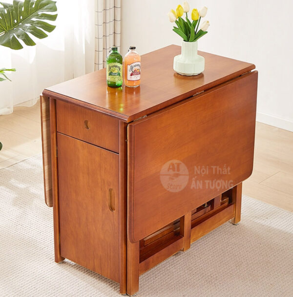Bộ bàn ăn gấp gọn thông minh kéo dài 2-4-6 ghế xếp AT6475 tại Nội Thất Ấn Tượng