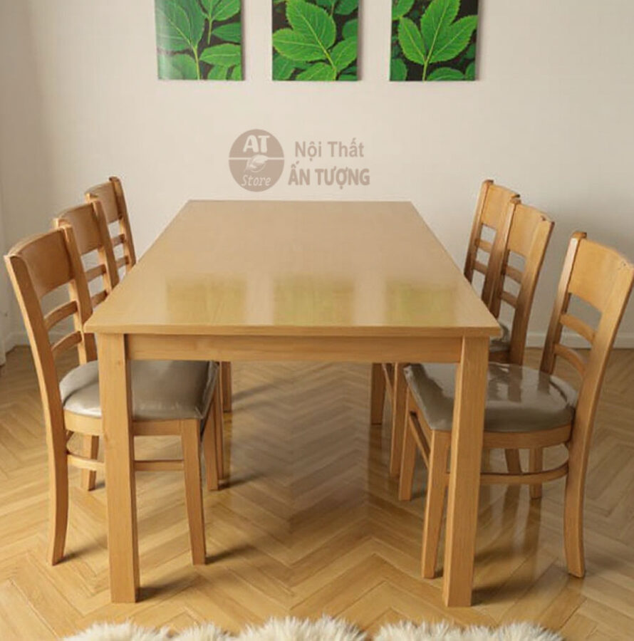 Bộ bàn ăn gia đình 6 ghế gỗ đẹp giá rẻ đặt phòng ăn gia đình căn hộ