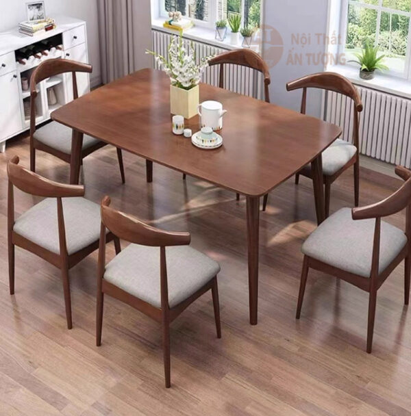 Bộ bàn ghế ăn 6 người đẹp giá rẻ cho gia đình căn hộ sang trọng AT9545 tại Nội Thất Ấn Tượng