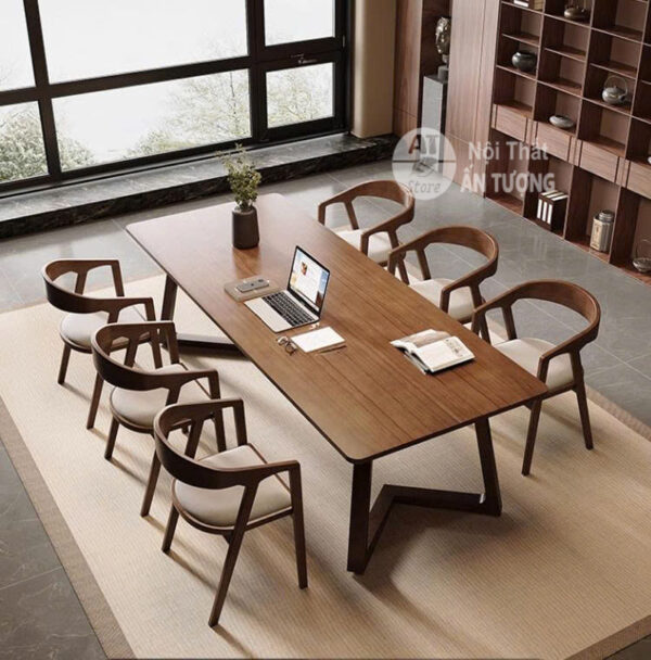 Bộ bàn ghế ăn gia đình 6 người sang trọng cao cấp cho căn hộ, phòng ăn AT5935 tại Nội Thất Ấn Tượng