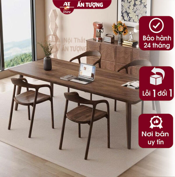 Bộ bàn ghế ăn gỗ Ash đẹp cho căn hộ chung cư AT2894 tại Nội Thất Ấn Tượng