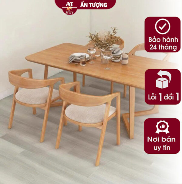 Bộ bàn ghế ăn hiện đại cao cấp gia đình 4 người đẹp rẻ AT5963 tại Nội Thất Ấn Tượng