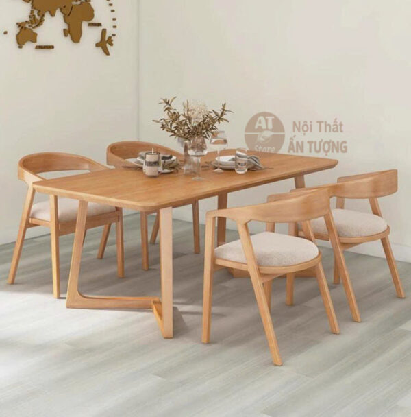 Bộ bàn ghế ăn hiện đại cao cấp gia đình 4 người đẹp rẻ phong cách AT5963 tại Nội Thất Ấn Tượng