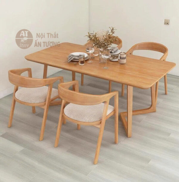 Bộ bàn ghế ăn hiện đại cao cấp gia đình 4 người đẹp AT5963