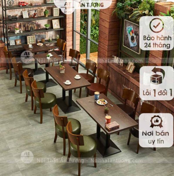 Bàn ghế nhà hàng đẹp TPHCM AT4221 tại Nội Thất Ấn Tượng