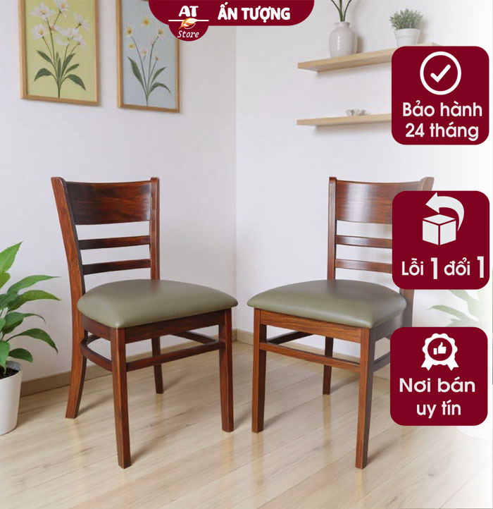 Ghế nhà hàng quán ăn gỗ giá rẻ AT9135 tại Nội Thất Ấn Tượng