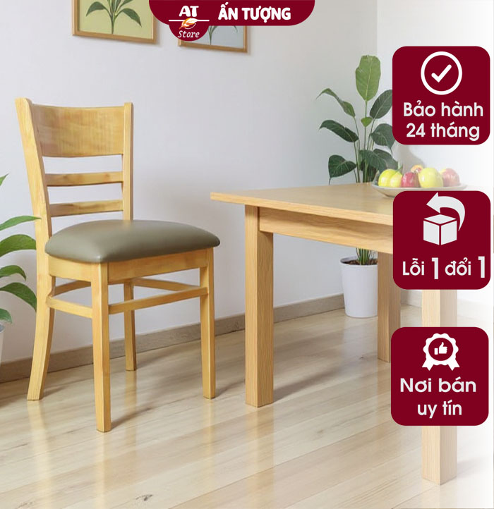 Ghế nhà hàng quán ăn bằng gỗ giá rẻ AT9135 tại Nội Thất Ấn Tượng