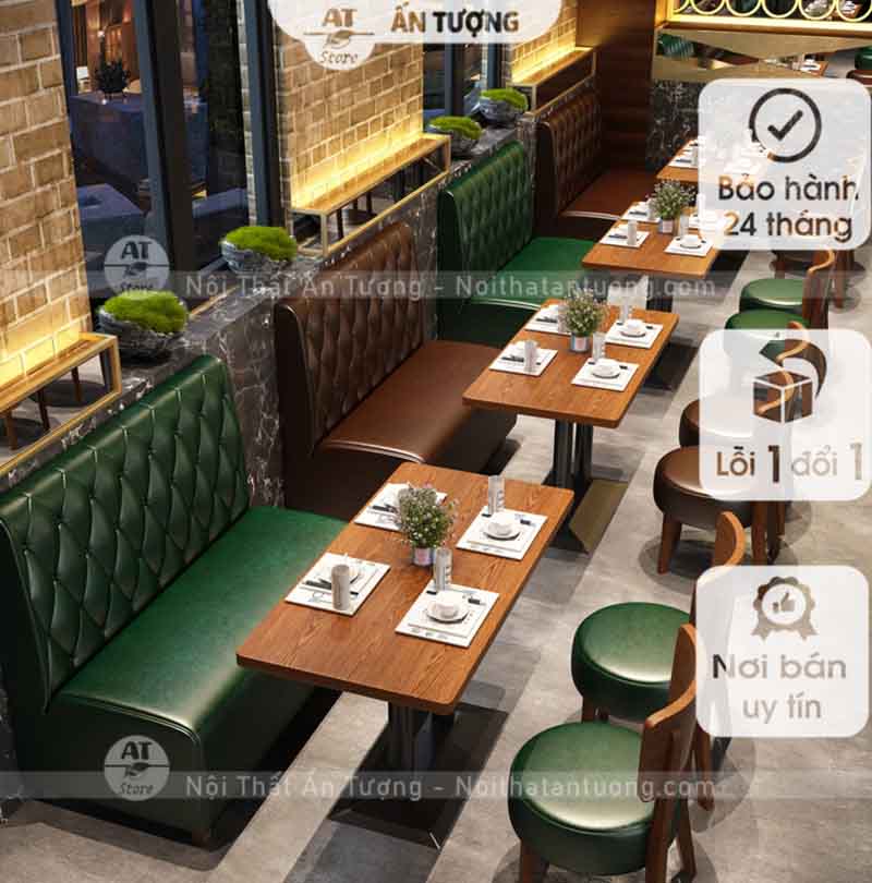 Bàn ghế nhà hàng, quán ăn, lẩu nướng sang trọng AT9543 tại Nội Thất Ấn Tượng