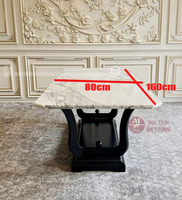 Bàn ăn mặt đá hình chữ nhật AT5982