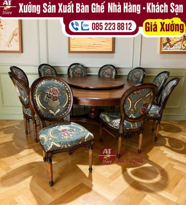 Bộ bàn ghế nhà hàng đẹp sang trọng cao cấp phòng vip AT2885