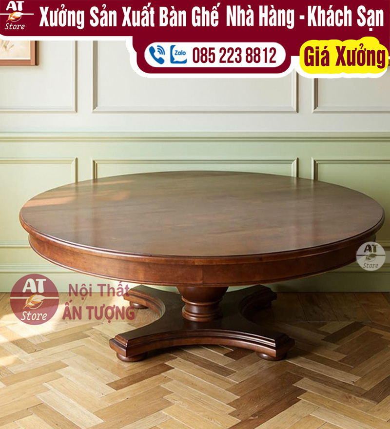 Bộ bàn ghế tròn nhà hàng cao cấp cho phòng vip AT1728- Nội Thất Ấn Tượng - Ảnh 3