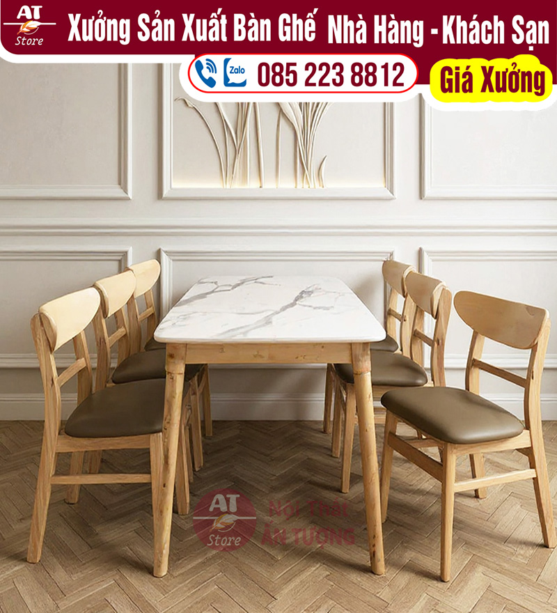 Ghế nhà hàng giá rẻ đẹp bằng gỗ mặt nệm AT7863