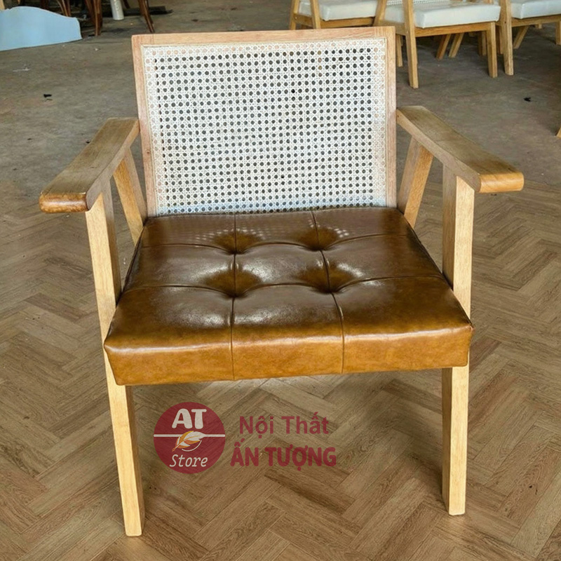 Ghế sofa nhà hàng đan mây AT3425 - Nội Thất Ấn Tượng