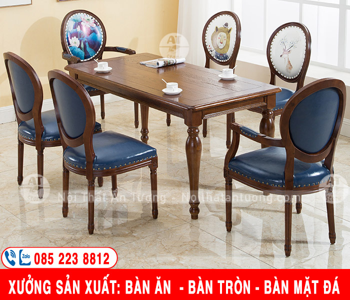 Bàn ghế ăn gia đình 6 ghế đẹp sang trọng