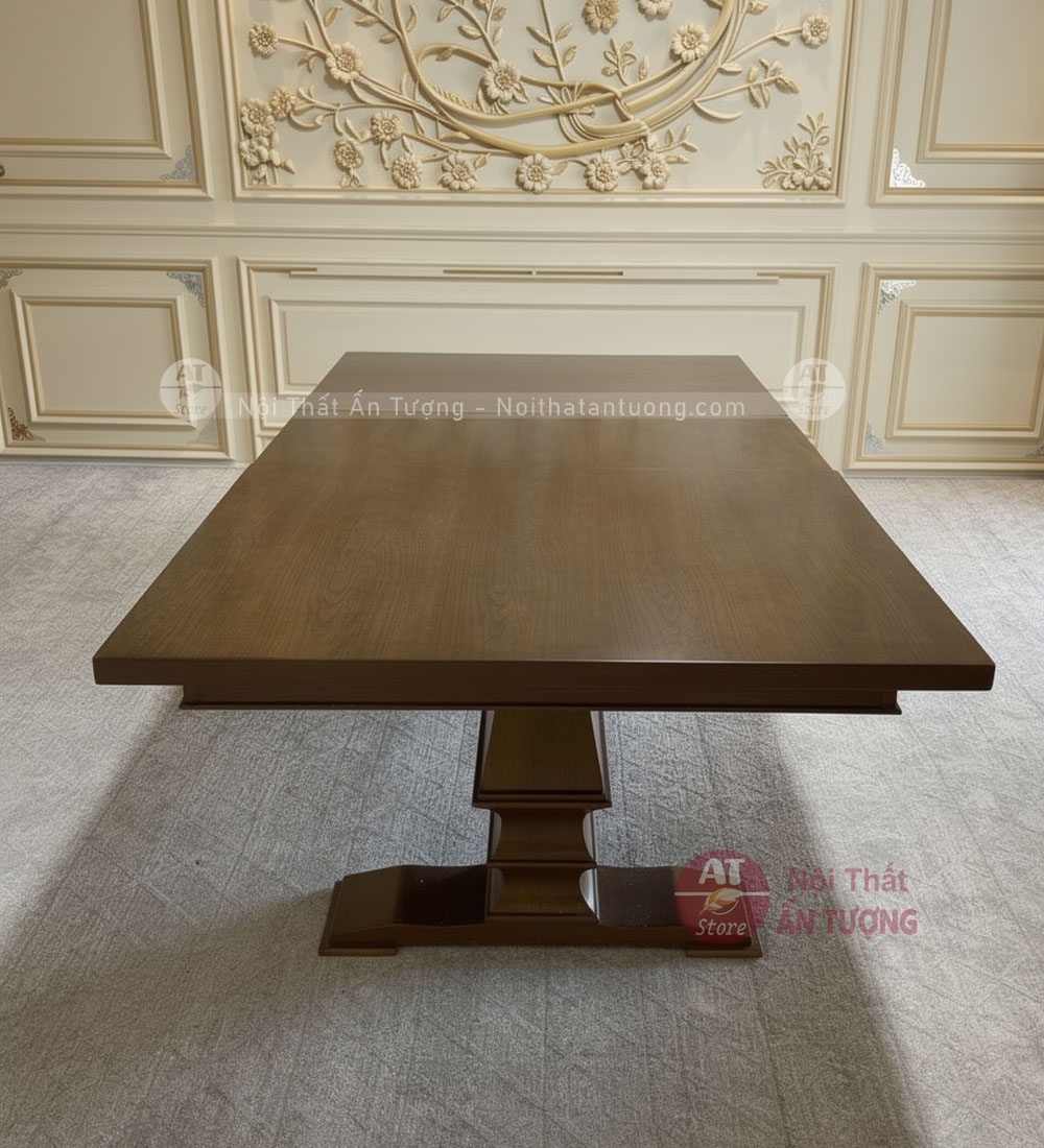 mặt bàn gỗ hình chữ nhật 2 trụ